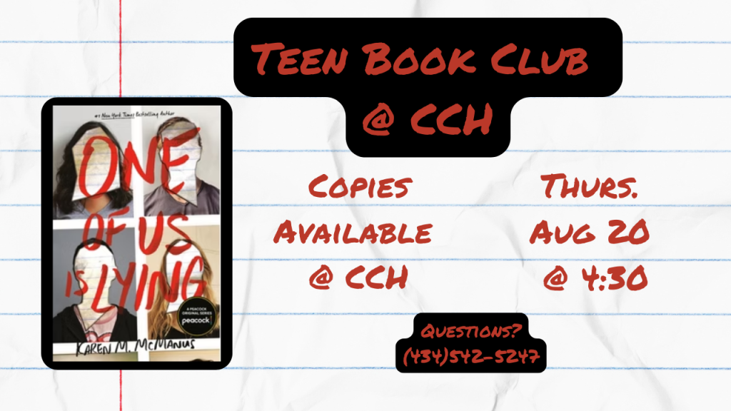 Teen Book Club flyer.